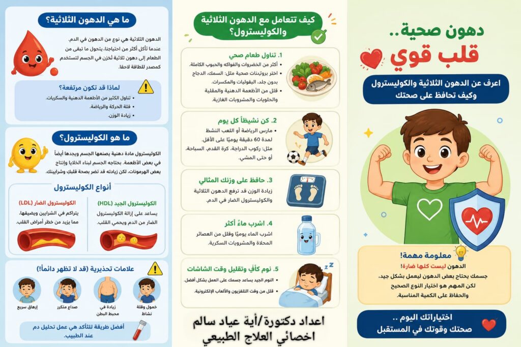 دهون صحية .. قلب قوي: دليل الدهون الثلاثية والكوليسترول وطرق الحفاظ على صحتك